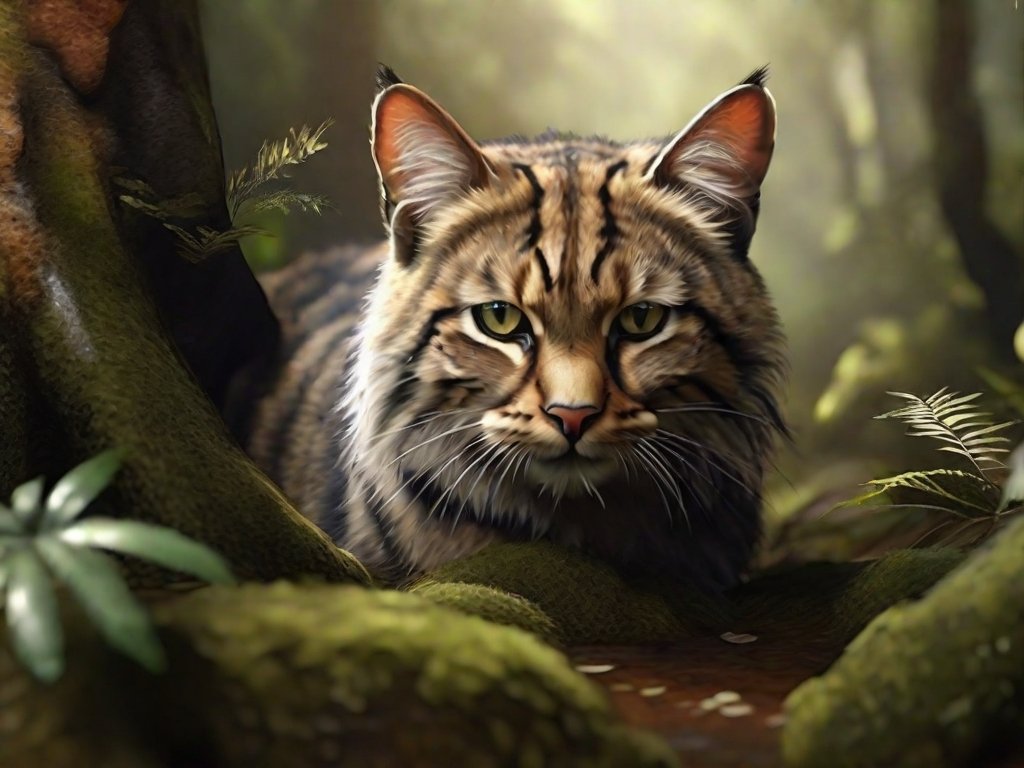 Gato Selvagem na floresta