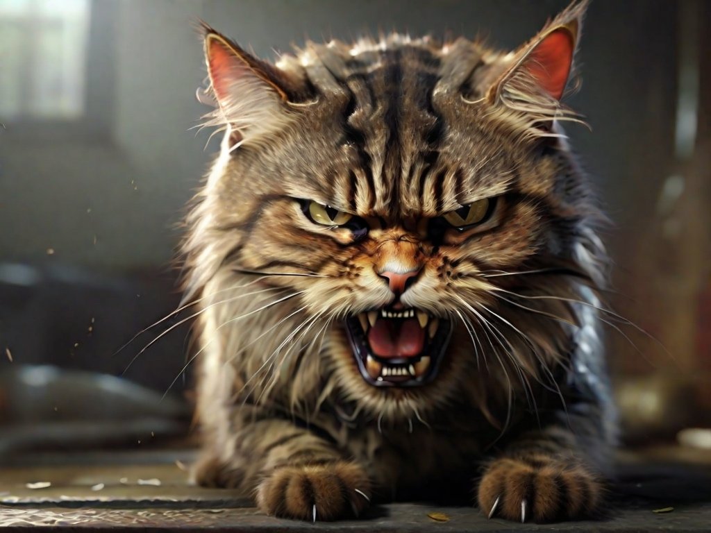 gato com raiva