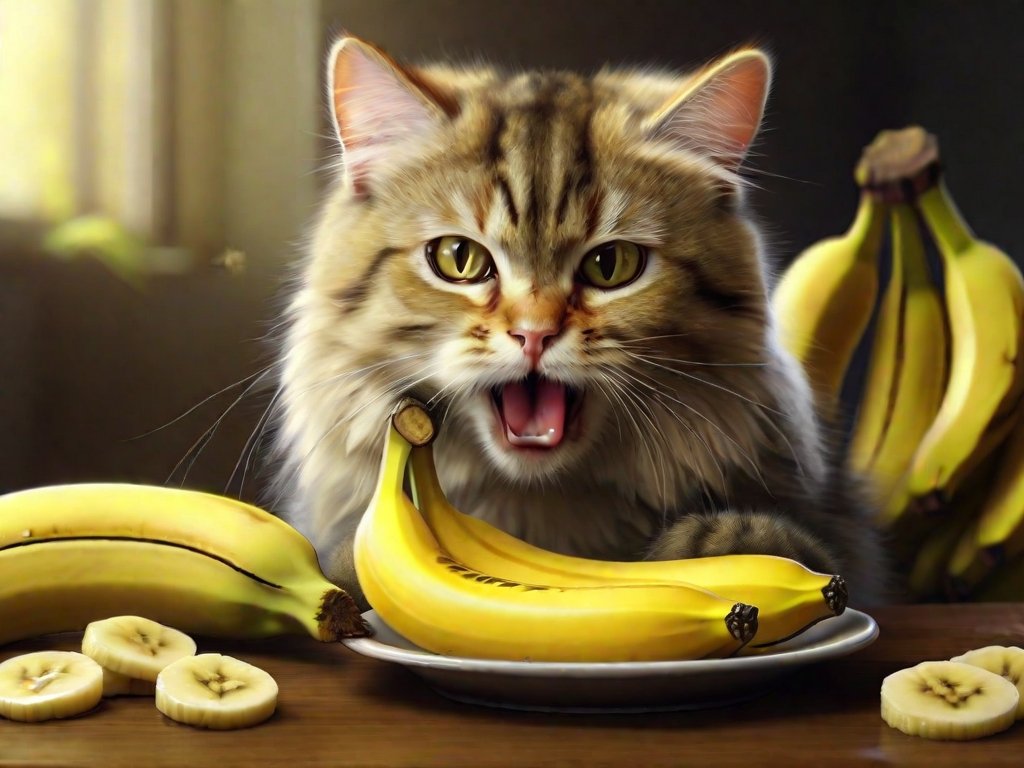 gato comendo banana