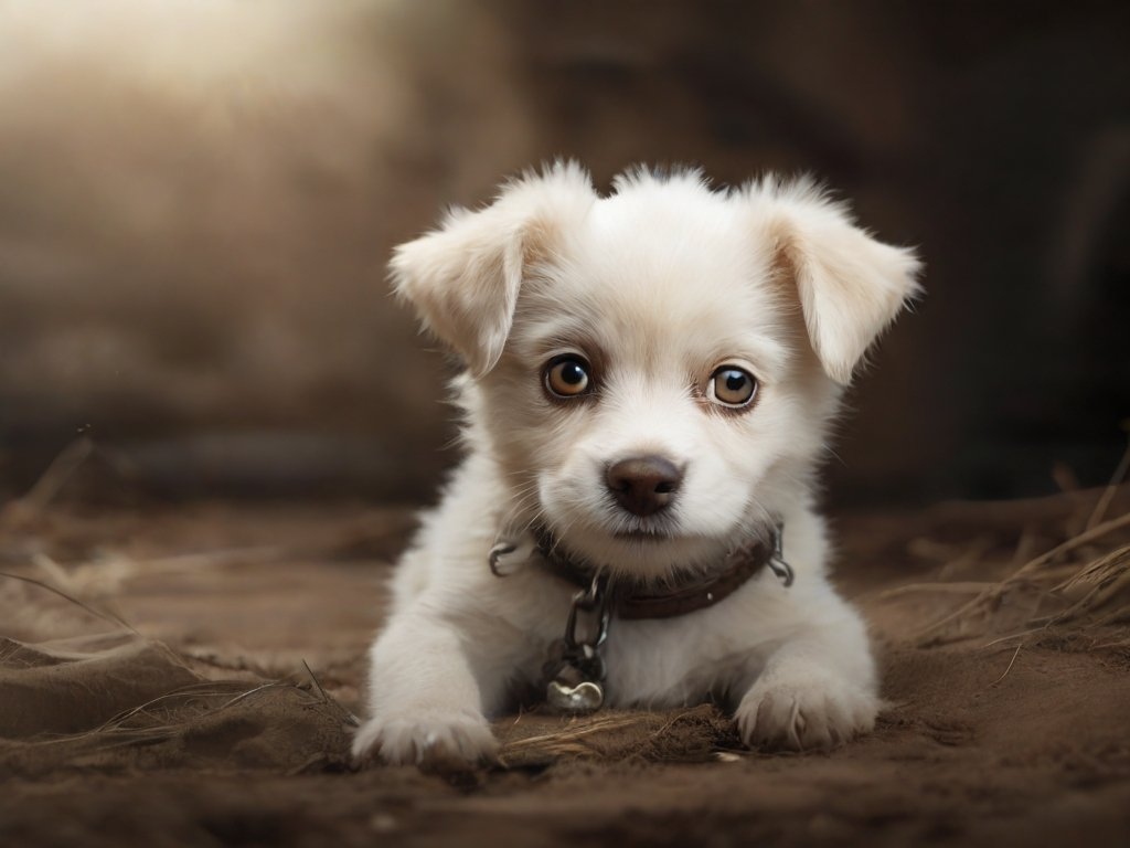 Cachorro com olho branco