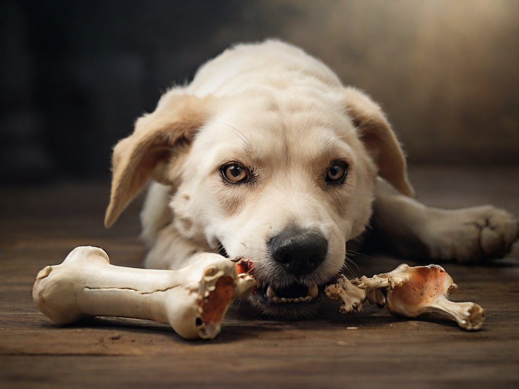 Cachorro comendo osso