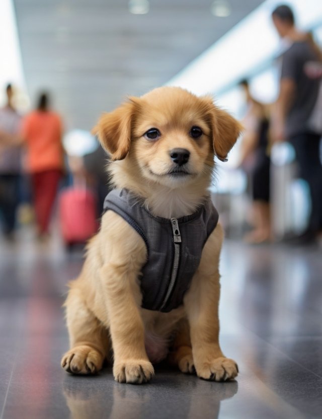 cachorro no aeroporto