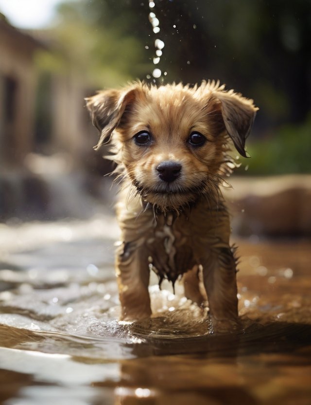 cachorro tomando agua