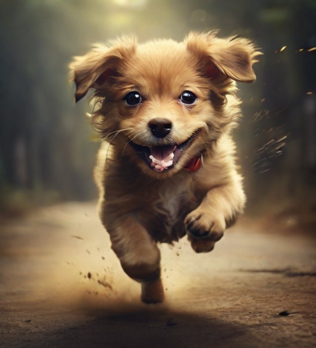 cachorro correndo com seu dono