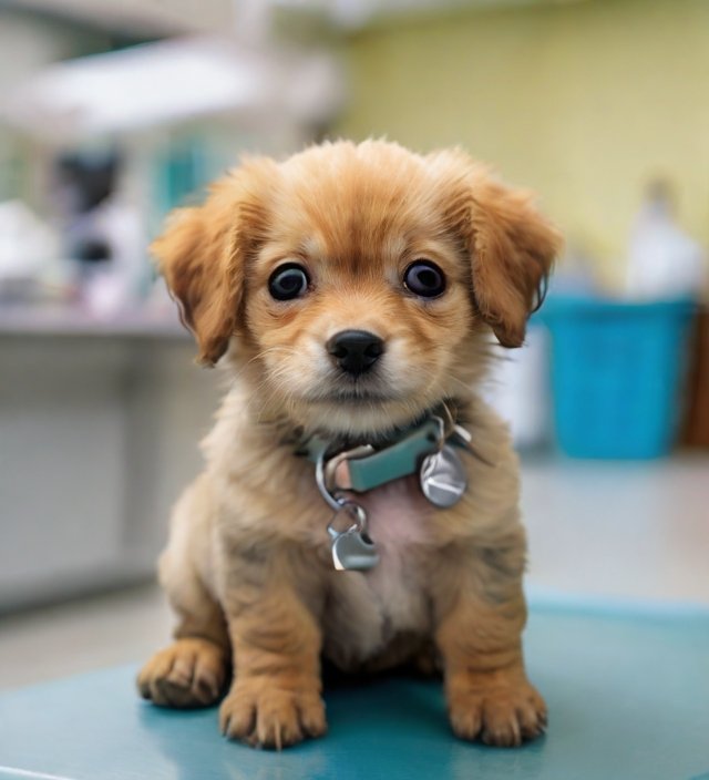 cachorro no veterinario