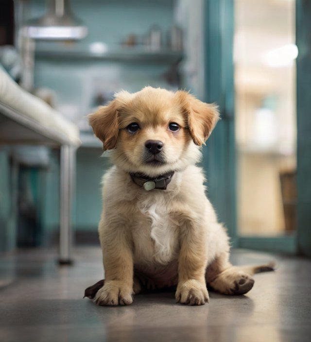 cachorro no veterinario