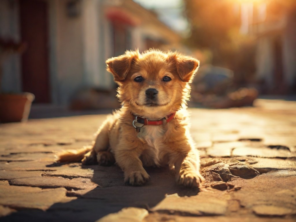 cachorro tomando sol
