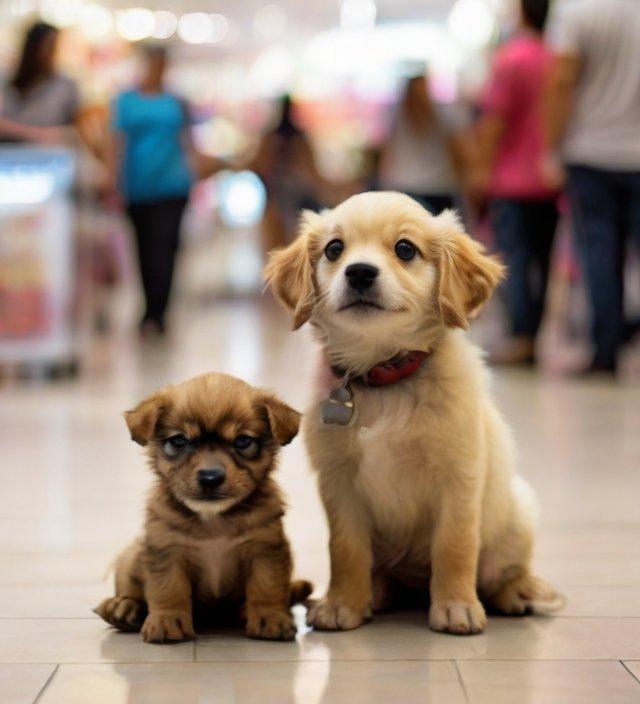 cachorros no shopping