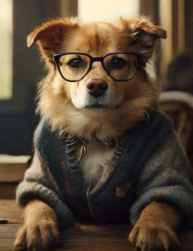 cachorro de óculos
