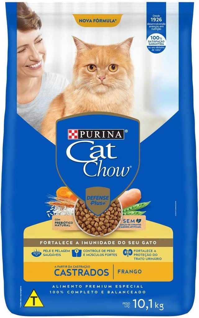 PURINA CAT CHOW Ração Cat Chow para Gatos Castrados Sabor Frango