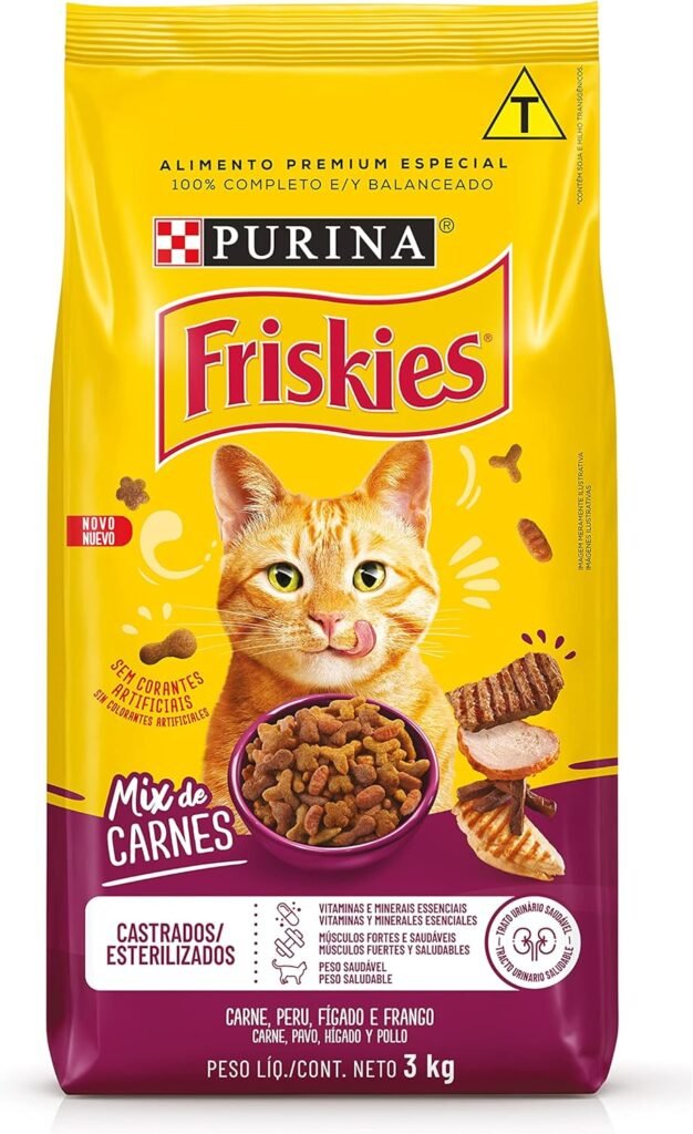 PURINA Ração Friskies® Gatos Castrados Mix de Carne