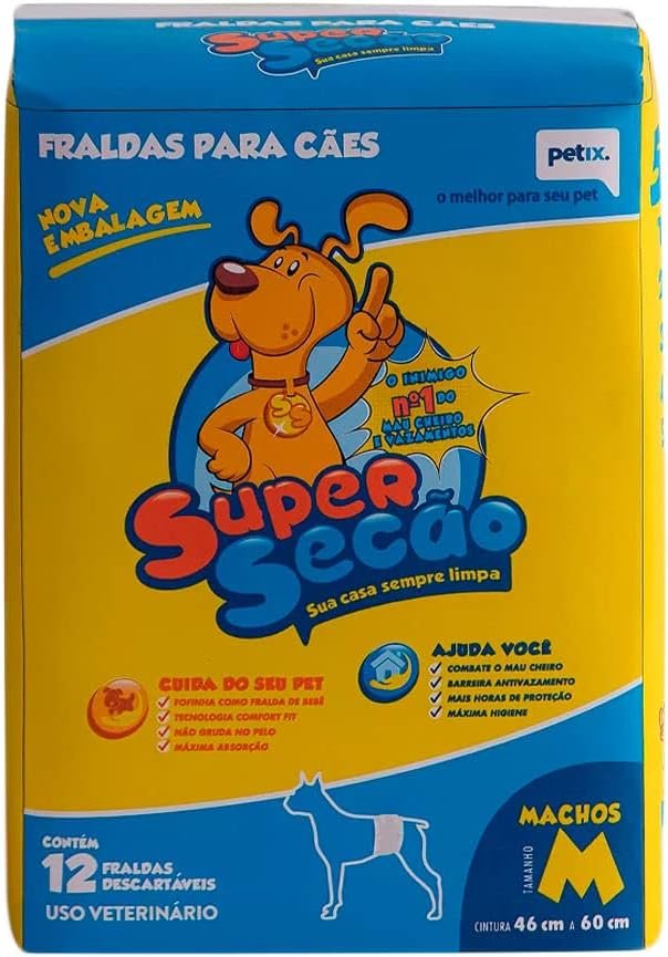 Fralda Descartável para Cães Machos Super Secão