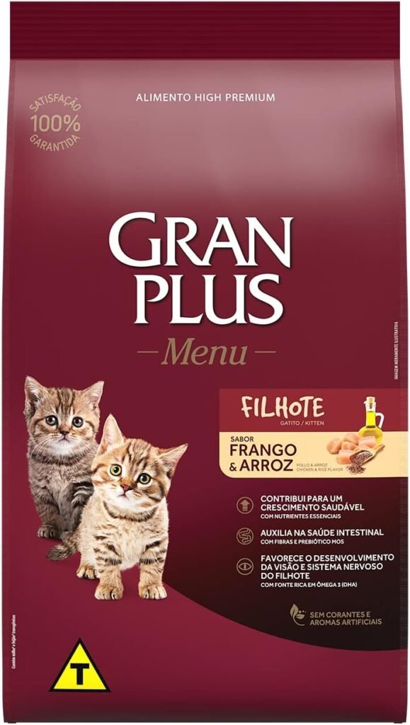 GRAN PLUS Gato Filhote Cardápio de frango e arroz