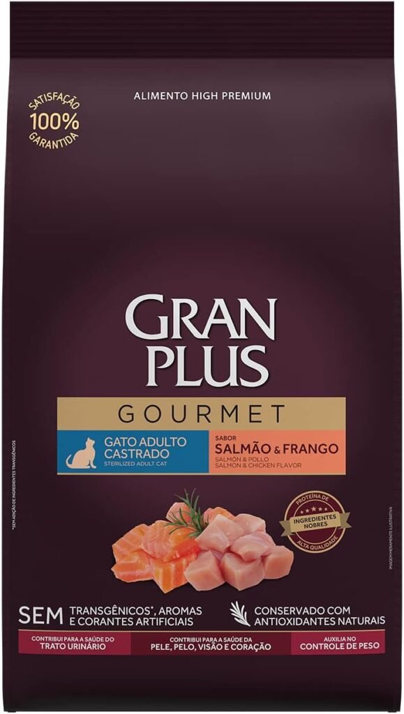 GRAN PLUS Gourmet Castrado Gato Salmão e Frango