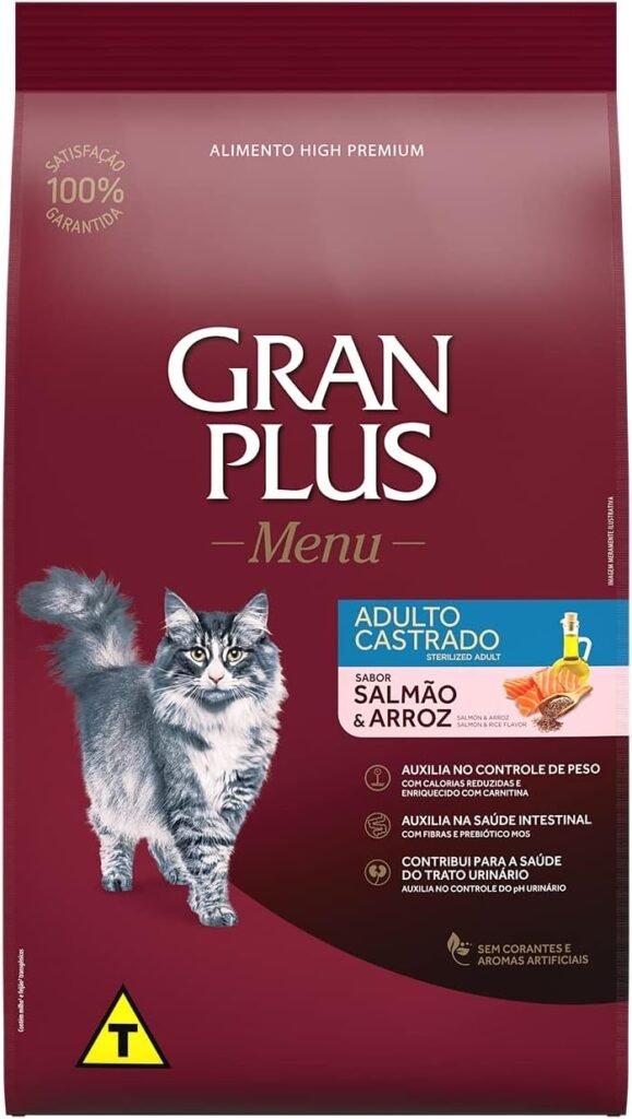 GRAN PLUS Menu para gatos castrados Salmão e arroz