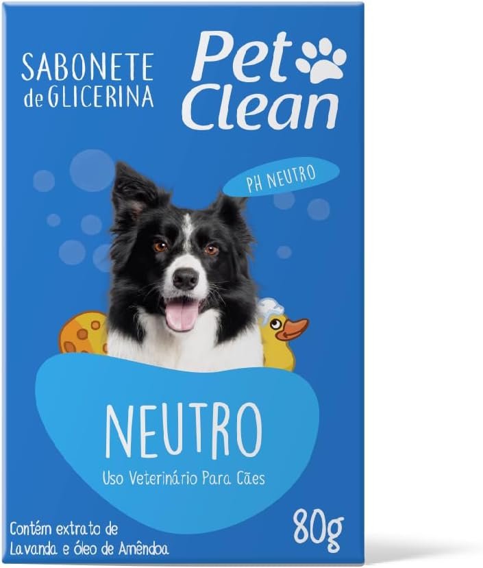 Sabonete Neutro Pet Clean 80g Para Cães E Gatos