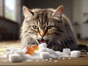 gato comendo açucar
