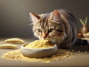 gato comendo farinha de trigo