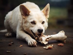 Cachorro comendo osso