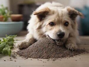 Cachorro comendo chia