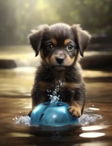 cachorro bebendo agua