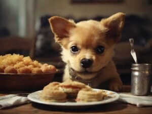 cachorro comendo ervilha