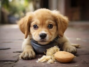 cachorro comendo palmito