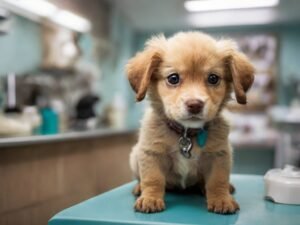 cachorro no veterinario