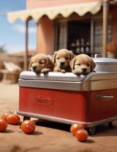 cachorros tomando refrigerante