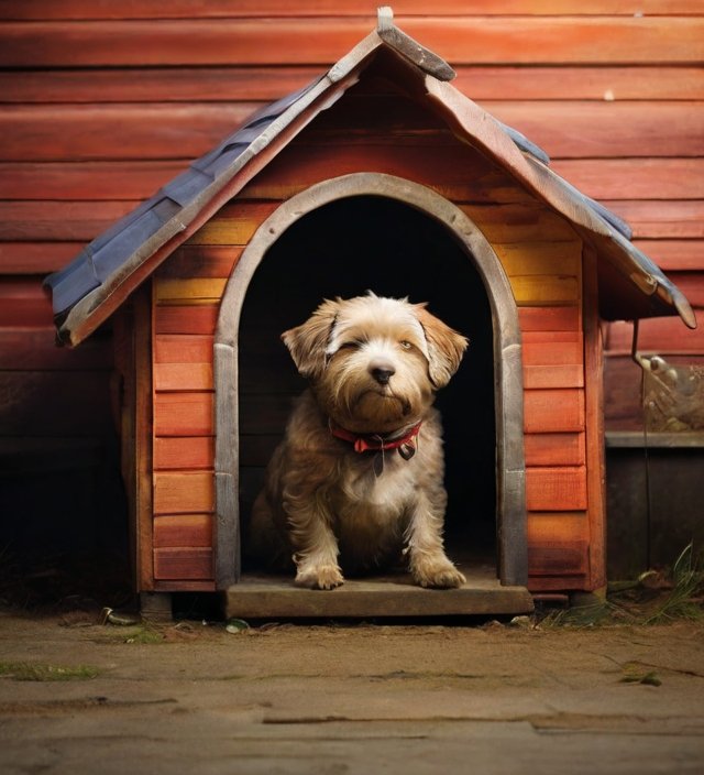 Dog in his doghouse