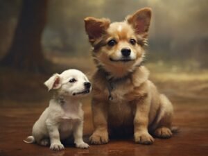 cachorro com seu filhote