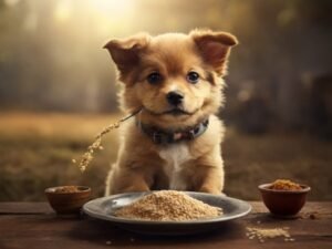 cachorro comendo aveia