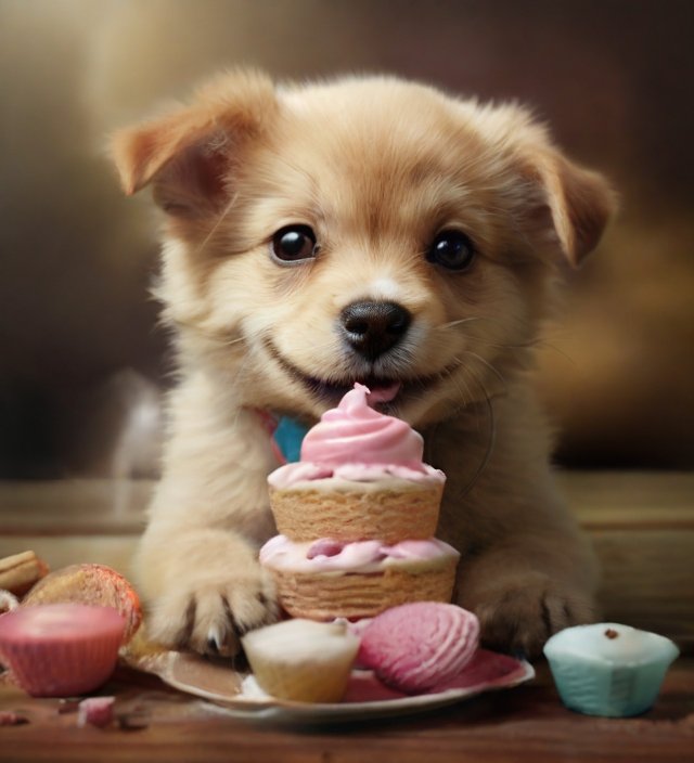 cachorro comendo doces