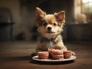 cachorro comendo petisco