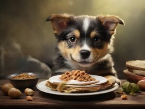 cachorro comendo ração premium