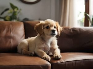 cachorro deitado no sofá