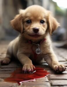 cachorro doando sangue
