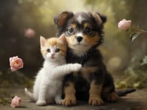 cachorro e gatos juntos