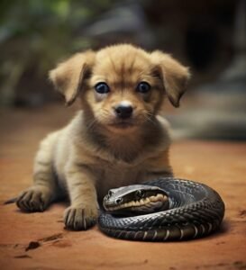 cachorro e uma cobra