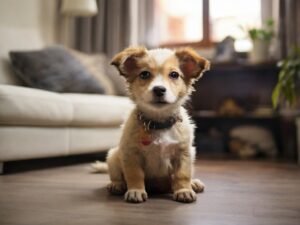 cachorro em um apartamento