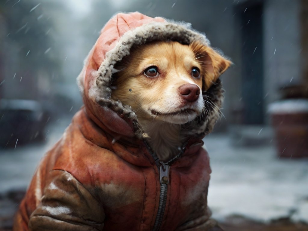 cachorro no frio