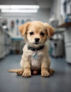 cachorro no veterinario