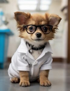 cachorro no veterinario