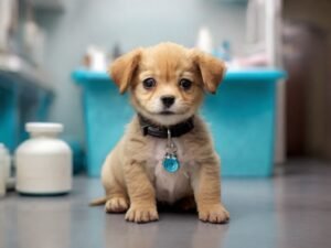 cachorro no veterinario