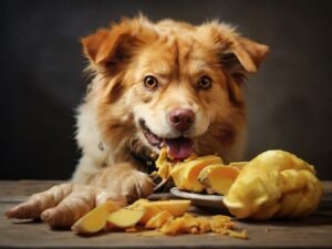 cachorro comendo gengibre