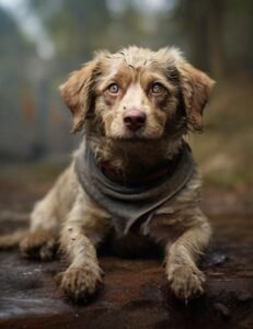 cachorro com o olho sujo