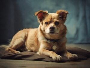 cachorra grávida deitada