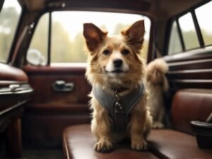 cachorro babando no carro