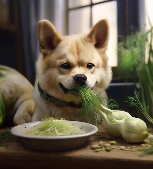 cachorro comendo erva doce