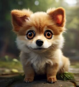 cachorro com olho grande